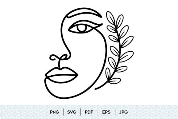 Abstract Face Line Art SVG Graphics & Illustrations