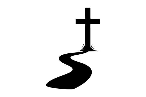 Black Cross Planted in Cracked Soil Symb Graphics Review