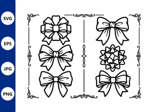 Bow Border Vector Set: Graphics & Illustrations for Crafters