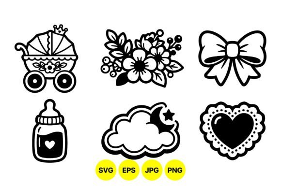 Cute Baby Shower SVG Icons