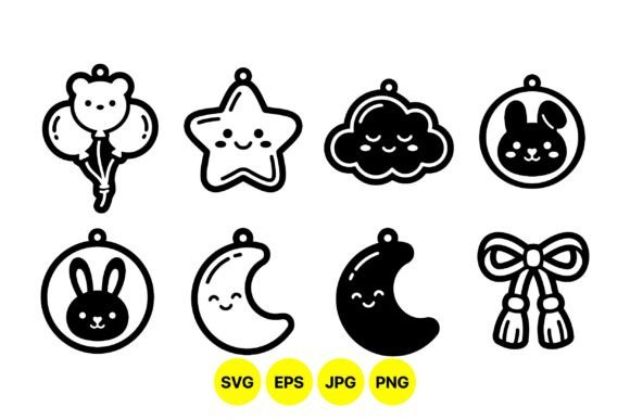 Cute Kawaii Charm SVG Designs: Graphics & Illustrations