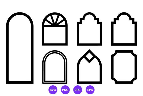 Geometric Window Shape Vector Set: Graphics & Illustrations for Crafted Branding