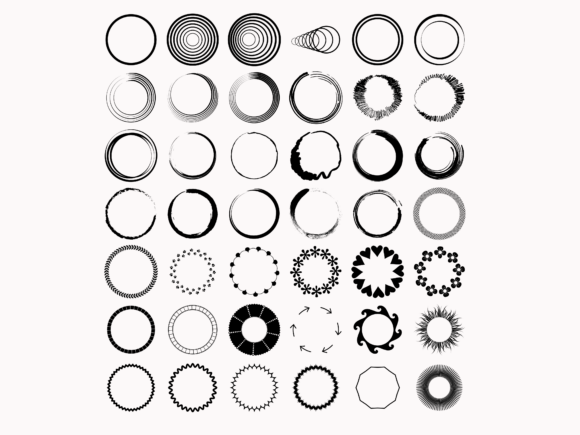 Hand Drawn Circle Frames PNG SVG: Graphics & Illustrations
