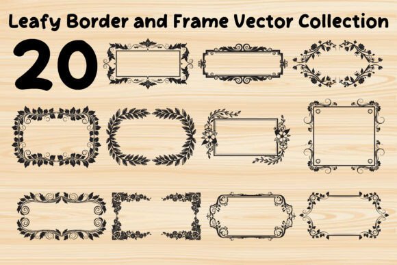 Leafy Vintage Border Frame Vector for Graphics & Illustrations
