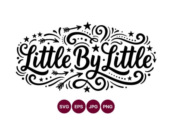 Little by Little Script Text Vector: Graphics & Illustrations for Authentic Local Branding