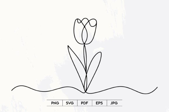 Minimal Tulip Line Art SVG: Essential Graphics for Crafters