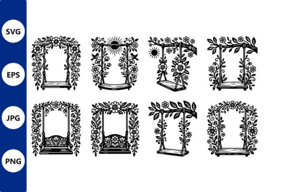 Ornate Floral Swing Designs: Graphics & Illustrations