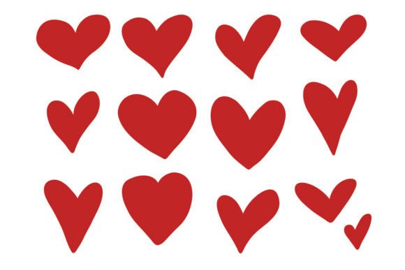 Red Heart Shape Set Love SVG Pack Art: Graphics & Illustrations