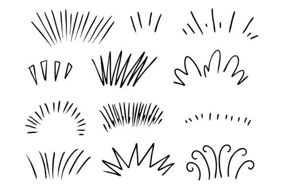 Sunburst Rays Doodle SVG Bundle Set