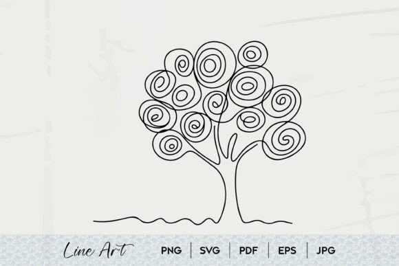 Swirl Tree Line Art SVG: Graphics & Illustrations Review