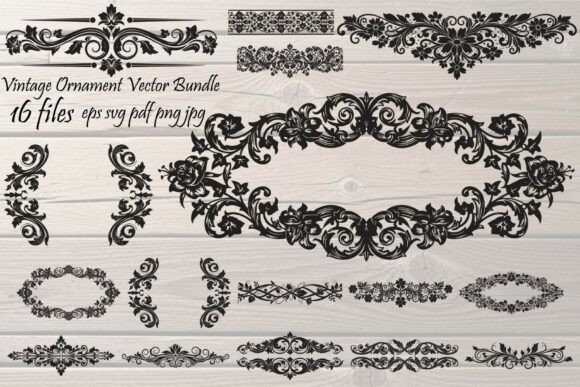 Vintage Ornament Bundle: Graphics & Illustrations for Handmade Crafters